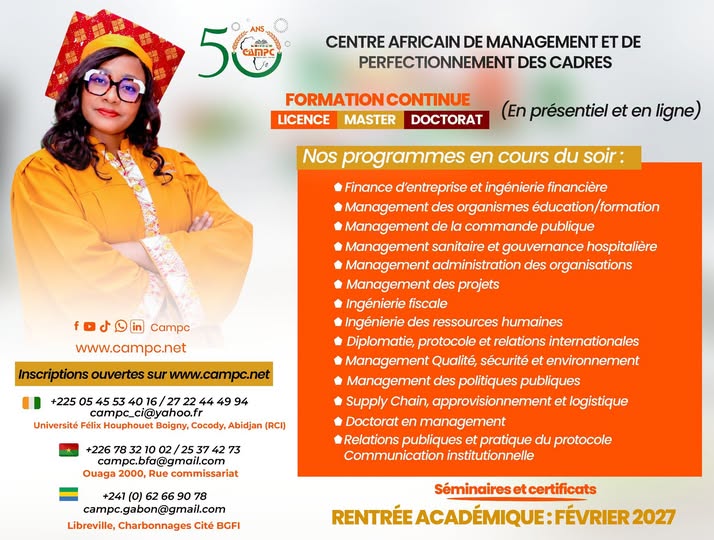  Rentrée académique : FÉVRIER 2027